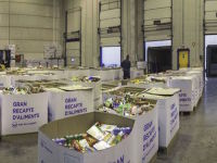 El magatzem del Port de Barcelona on es rebran tots els aliments que es recullin // Imatge cedida pel Gran Recapte d'Aliments