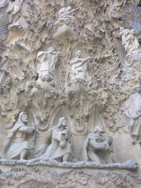 L'Adoració dels Reis, a la Façana del Naixement de la Sagrada Família